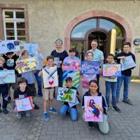 Preisverleihung der Schloss-Schule Stutensee vom Malwettbewerb jugend creativ der Volksbanken-Raiffeisenbanken
