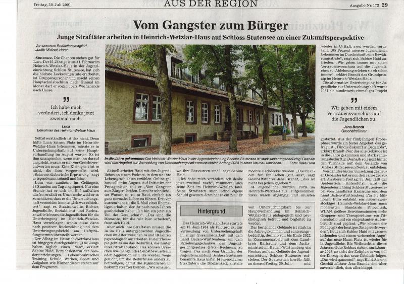 Artikel BNN Heinrich-Wetzlar-Haus