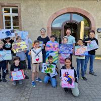 Preisverleihung der Schloss-Schule Stutensee vom Malwettbewerb jugend creativ der Volksbanken-Raiffeisenbanken